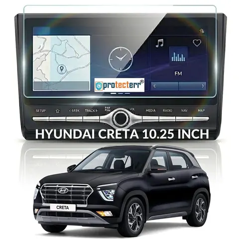 Hyundai Creta 10.25 inch Screen Protector — fitted to the Hyundai Creta infotainment display